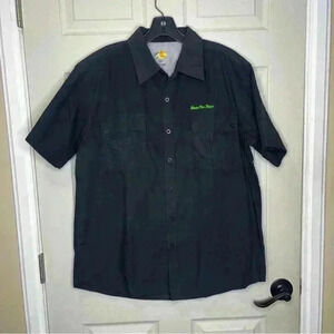 Bass Pro Shops Men’s Black Fishing Button Up Short Sleeve Sz M